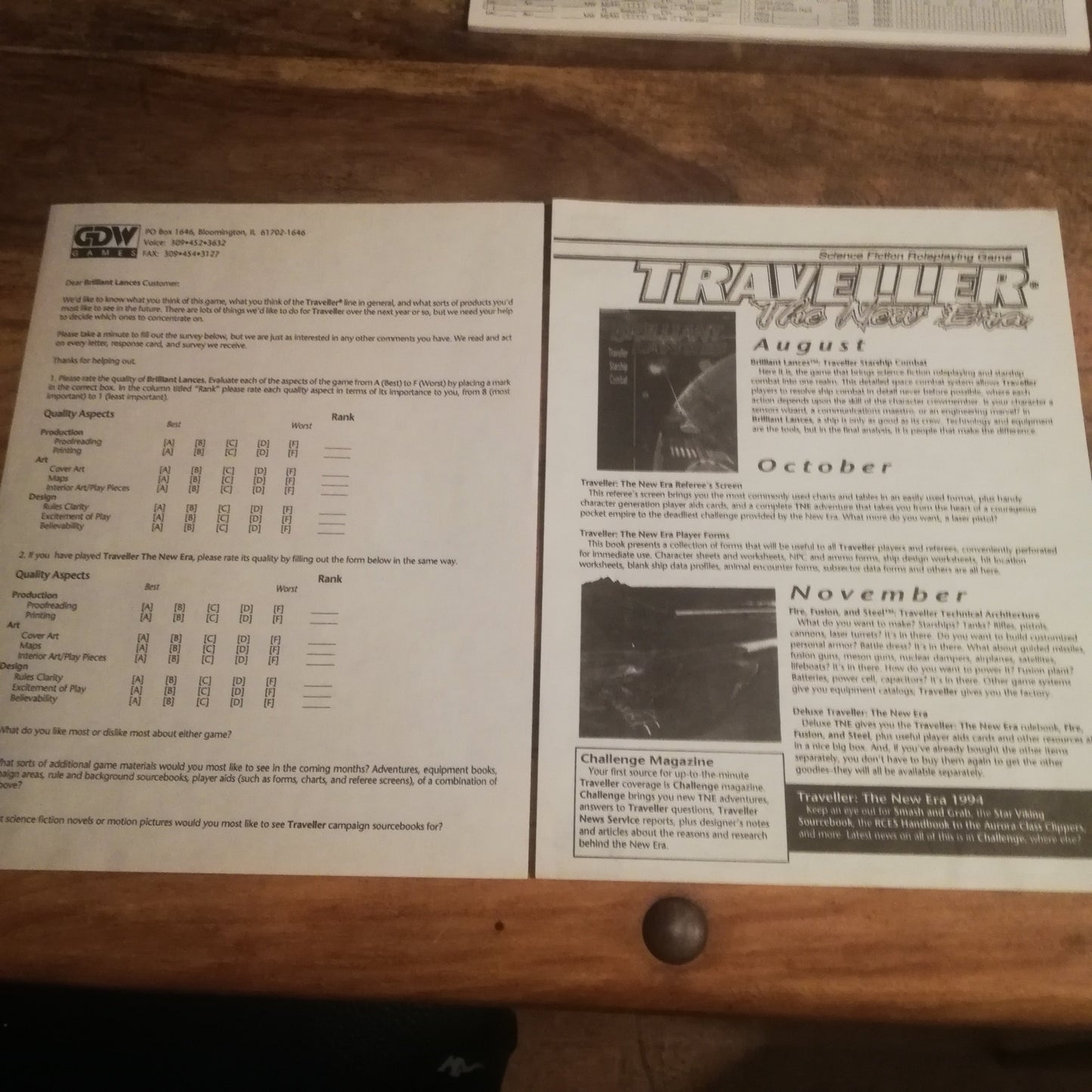 Traveller Starship Combat Game - Traveller Box Set - The Next Era - Brilliant Lances GDW - AllRoleplaying.com