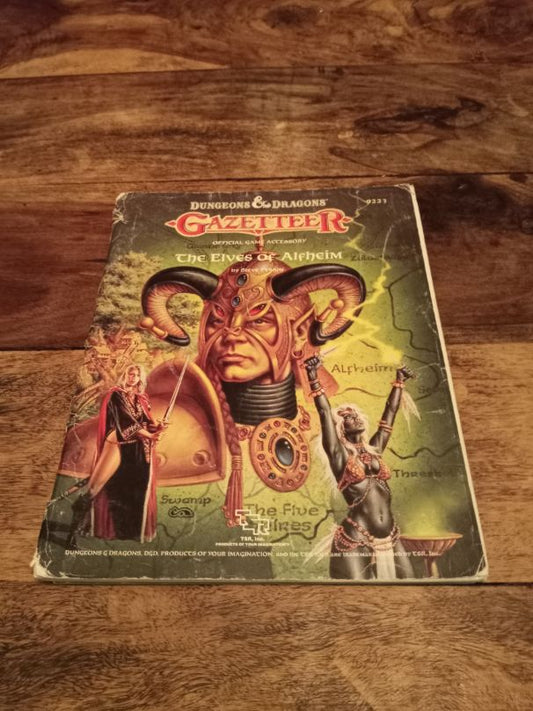 Gazetteer The Elves of Alfheim GAZ5 D&D TSR 9223 1988 With Map