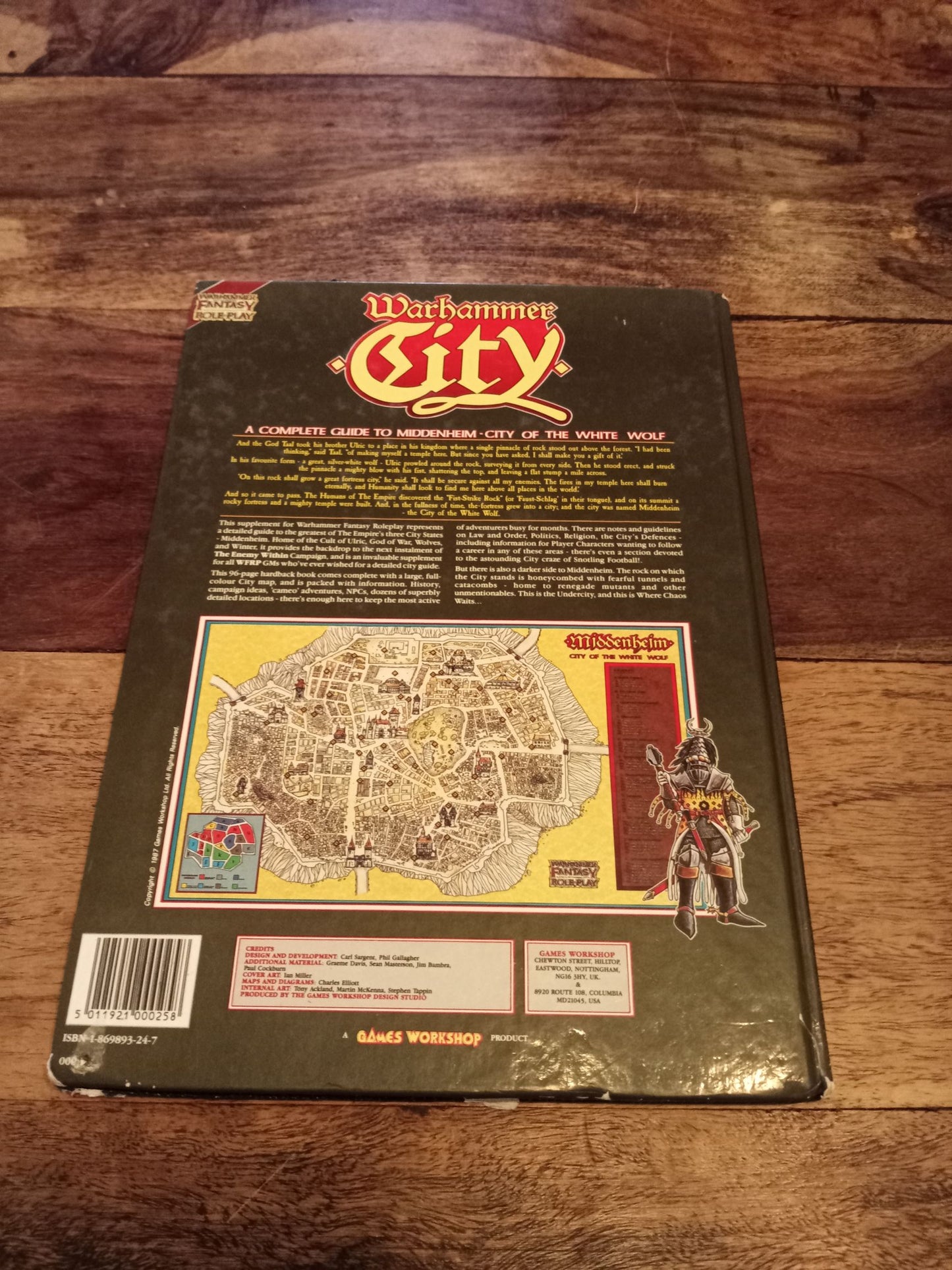 Warhammer Fantasy Roleplay City A Complete Guide to Middenheim With Map Hardback 1987