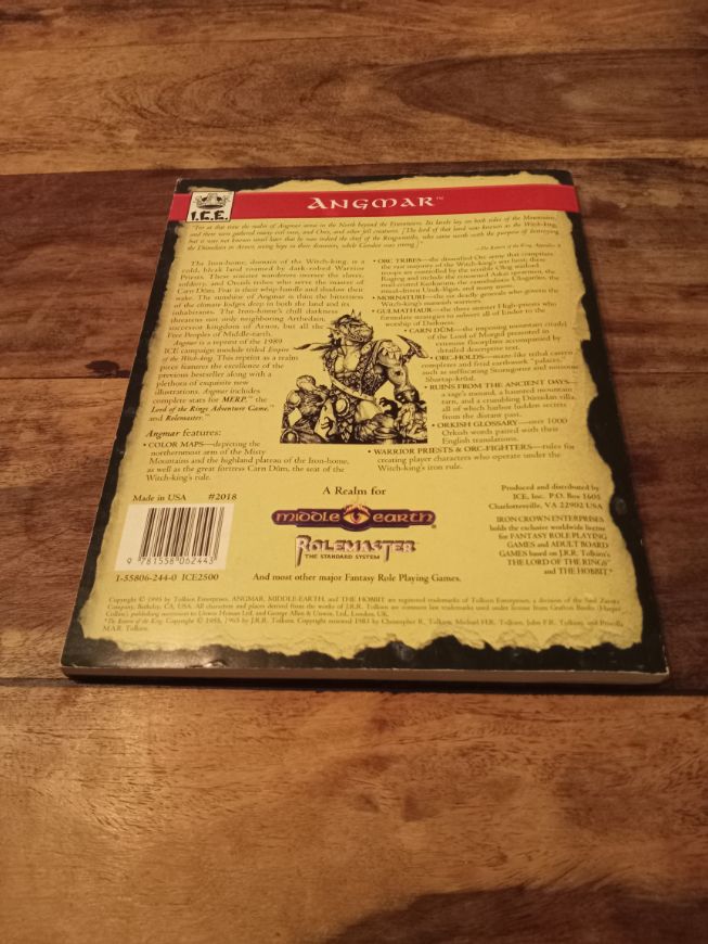 Middle-Earth Angmar I.C.E. #2018 With Map Iron Crown Enterprises MERP 1995