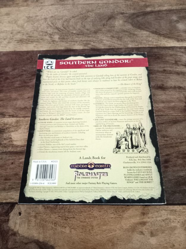Middle-Earth Southern Gondor: The Land With Maps I.C.E. 2021 Middle-Earth Role Playing MERP 1996