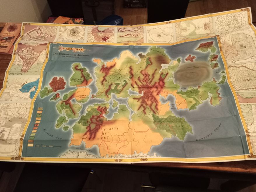 Dragonlance The World of Krynn Trail Map TM3 TSR 9400 AD&D 1989