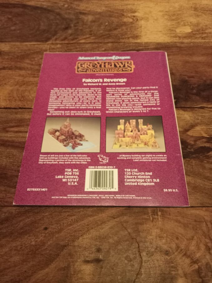 Greyhawk Falcon's Revenge AD&D 2nd Edition TSR 9279 Greyhawk Adventures 1990