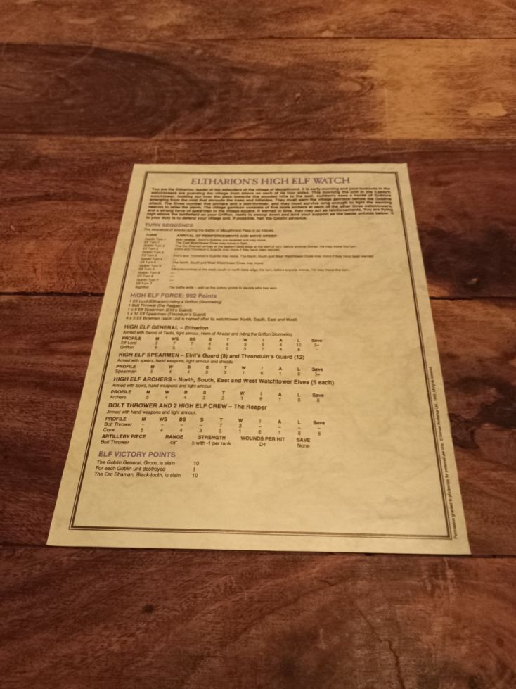 Warhammer The Battle for Maugthrond Pass scenario book Games Workshop 1992
