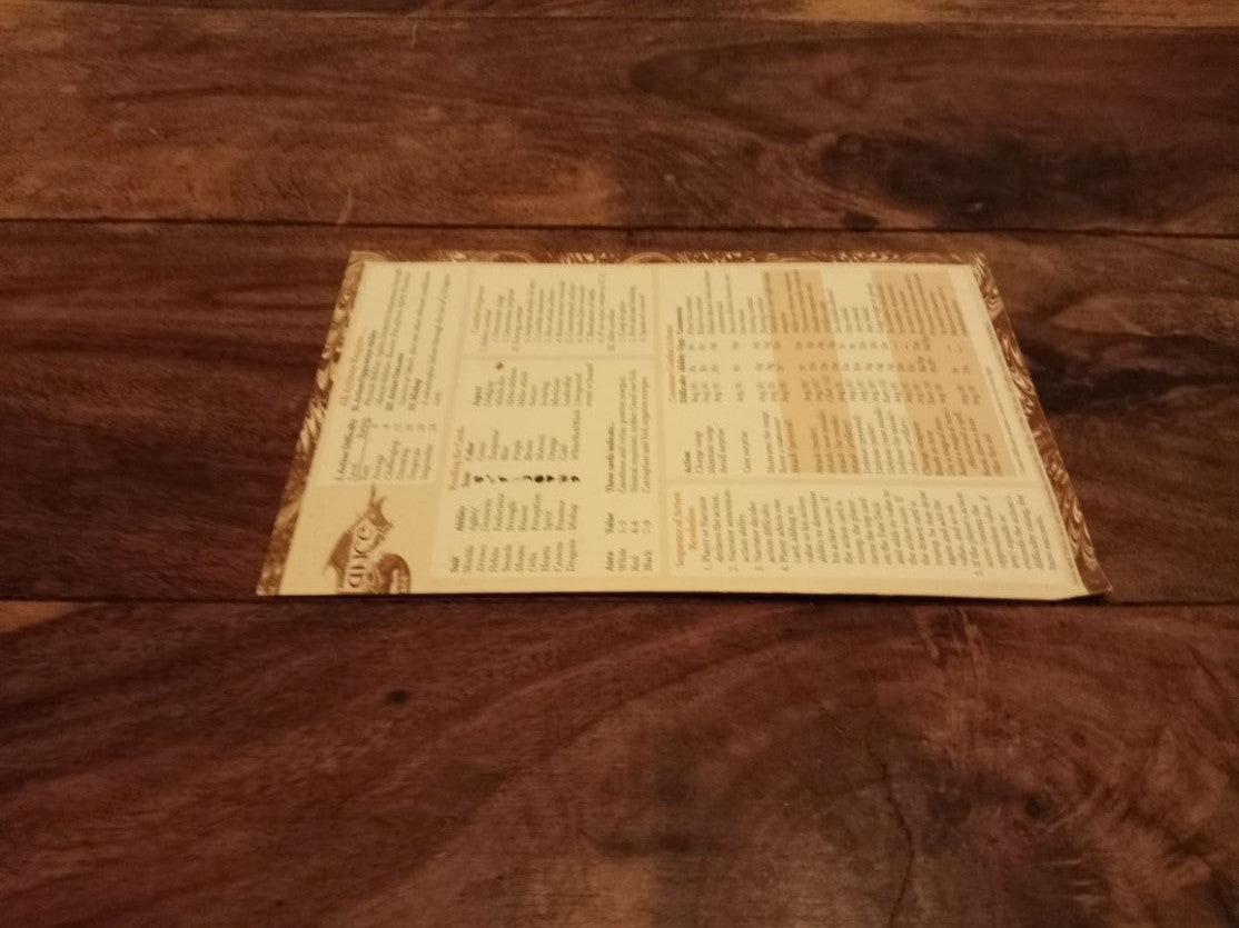 Dragonlance Fifth Age Reference Card