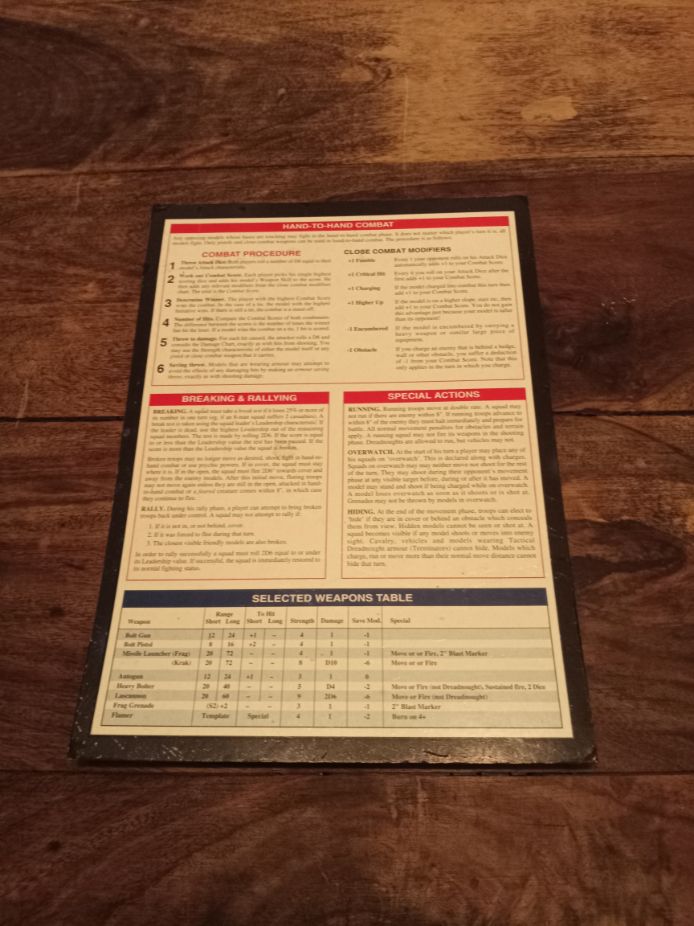 Warhammer 40k Play Sheet