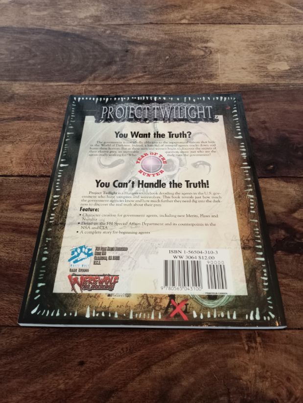Werewolf The Apocalypse Hunters sourcebook Project Twilight White Wolf 1995