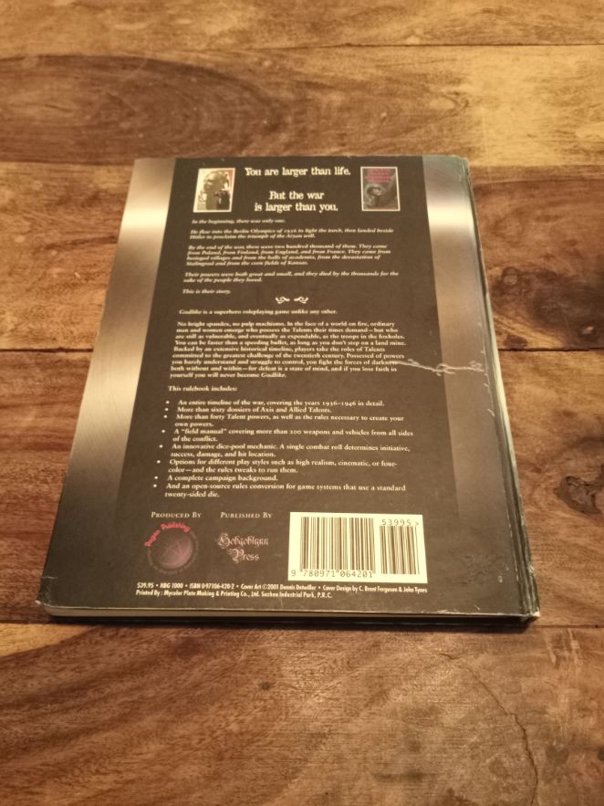 Godlike Superhero RPG in a world on Fire 1936-46 Arc Dream Publishing 2001