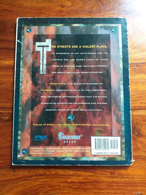 SHADOWRUN FIELDS of FIRE FASA 2nd ed - books