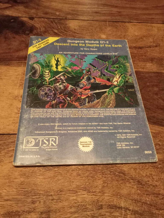 Dungeons & Dragons Descent into the Depths of the Earth Module D1-2 TSR 1981