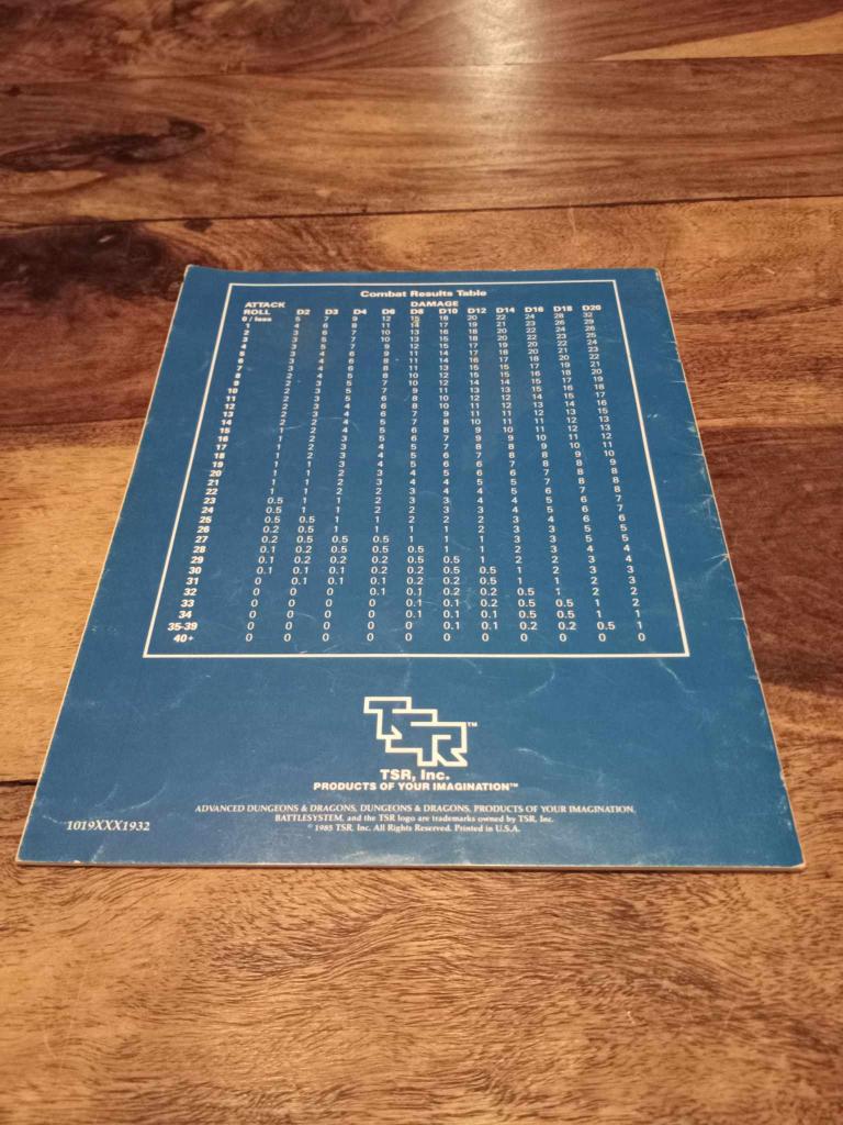 AD&D Battle System Fantasy Combat Book Rules & Sheets TSR 1995