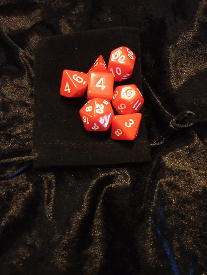 Dice set: 7-piece set/Dice Bag one D4, D6, D8, D10, D12, D20 and D100 D10 Procent