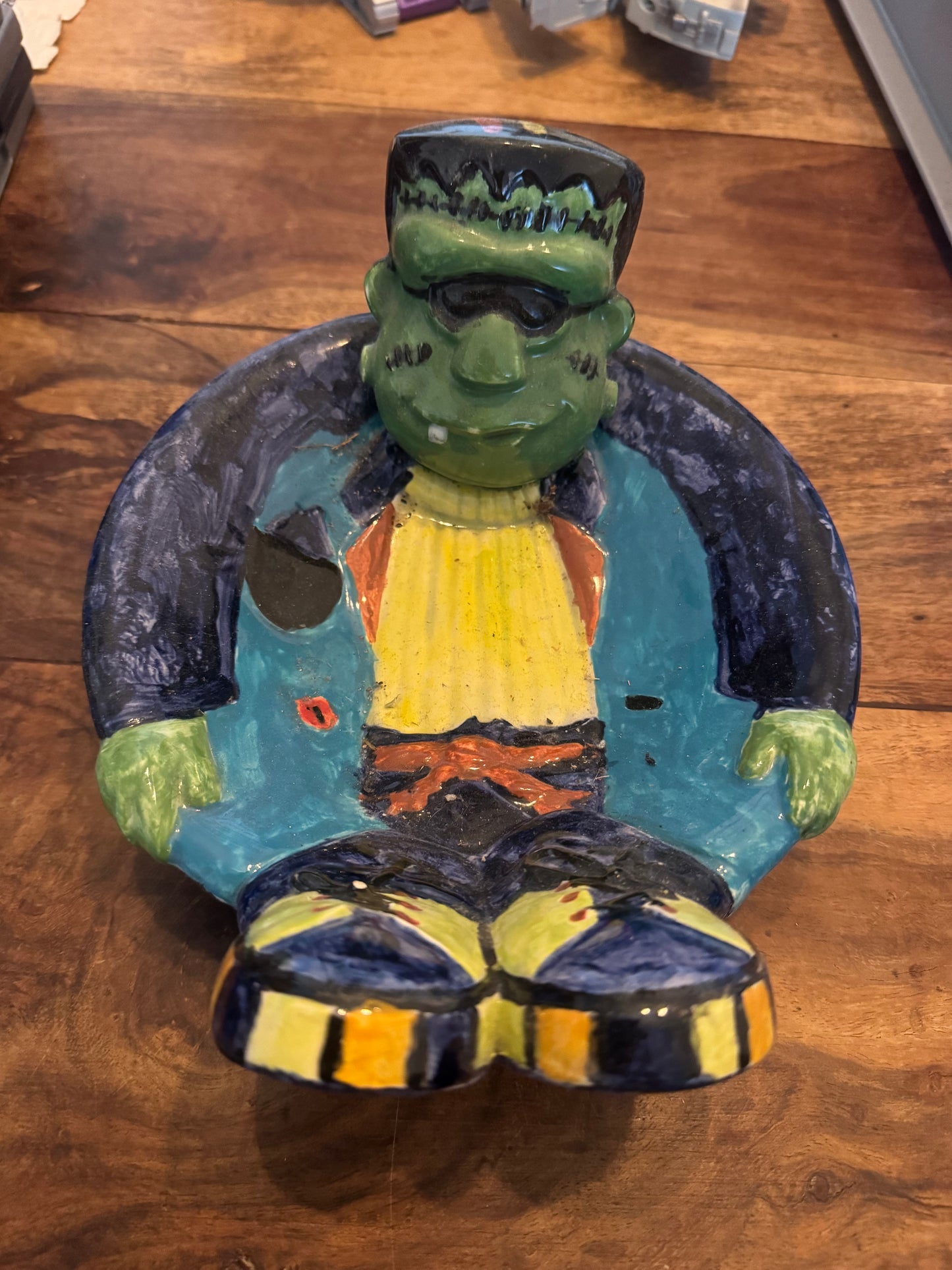 Frankenstein Ceramic Halloween Candy Dish