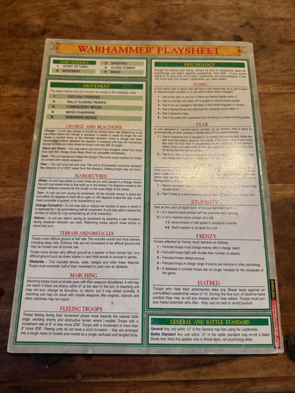 Warhammer Fantasy Battle Rulebook 5th Ed Games Workshop 1996