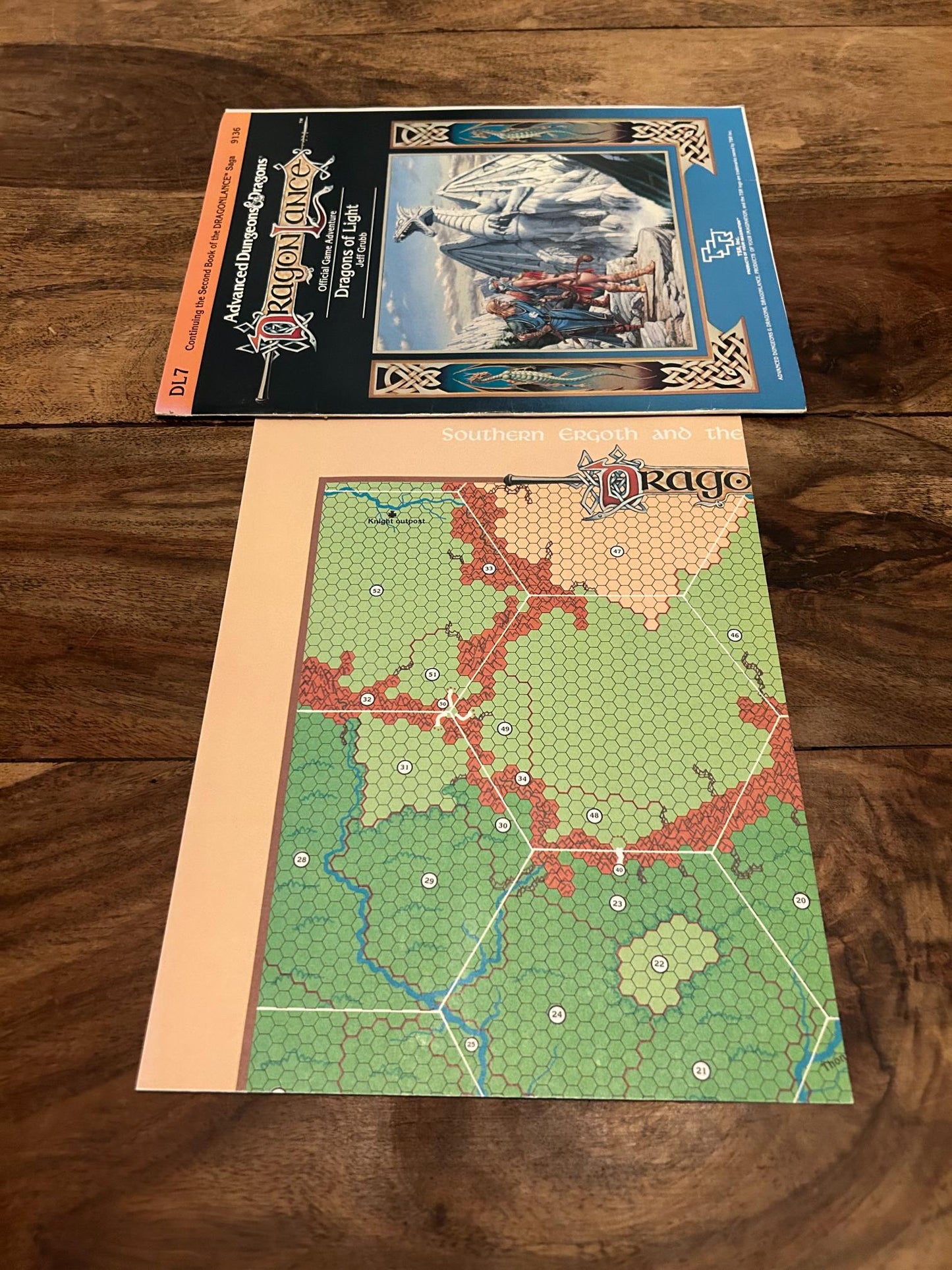 Dragonlance Dragons of Light DL7 With Map TSR 9136 AD&D 1985