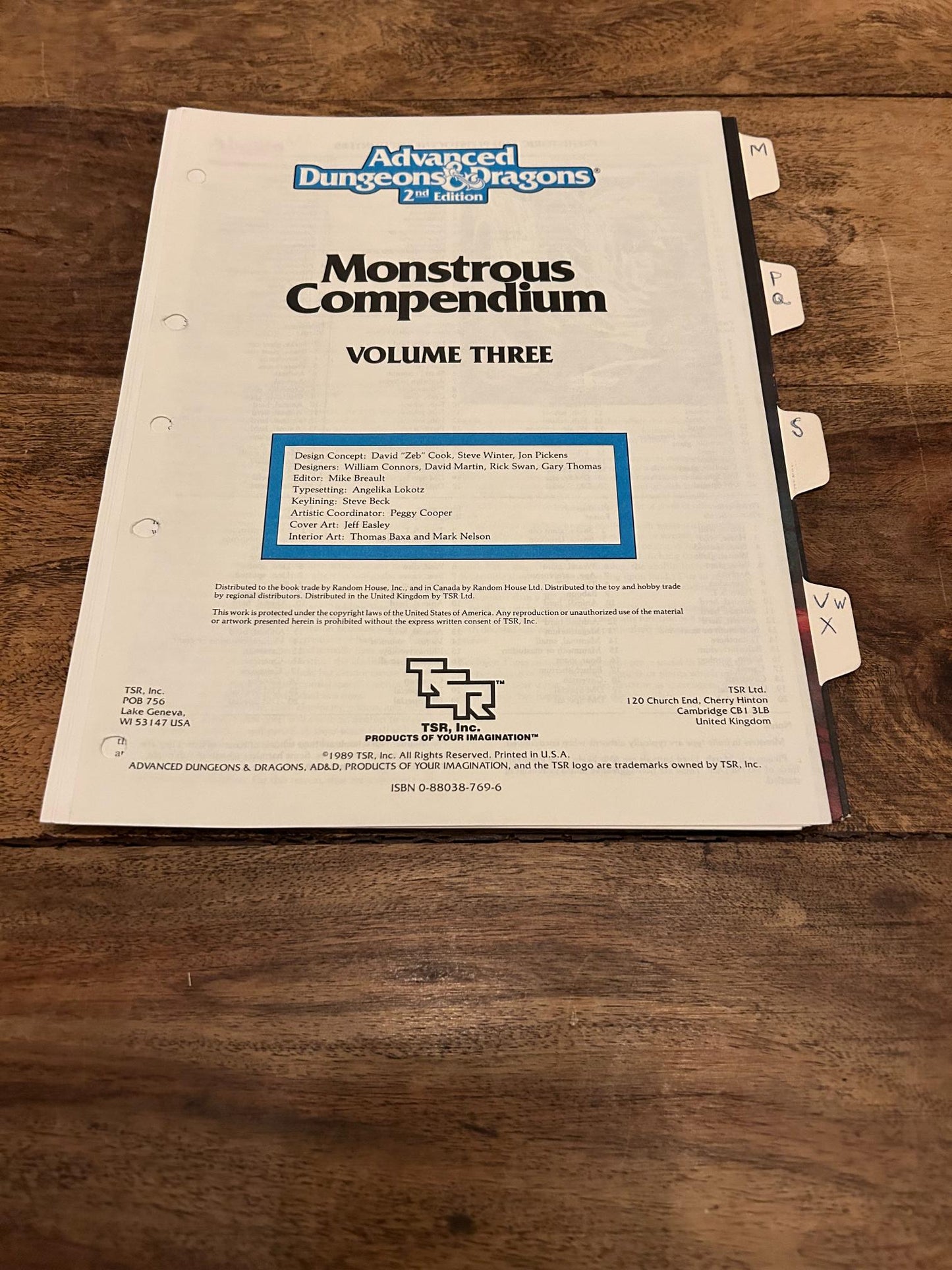 Forgotten Realms Monstrous Compendium Appendix TSR 2104 AD&D 2nd ed MC3 1989