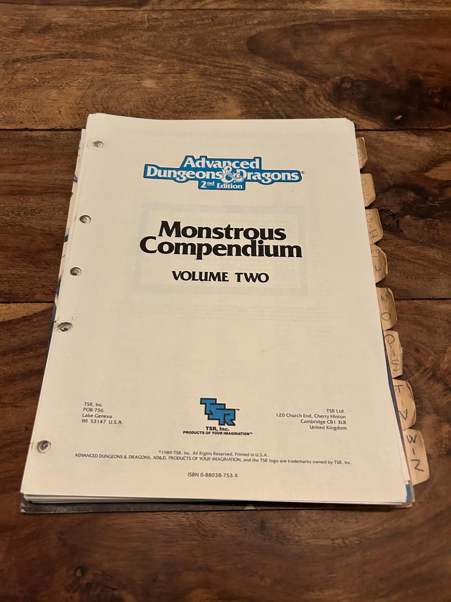 AD&D Monstrous Compendium Volume 2 TSR 2103 AD&D 2nd ed MC2 1989