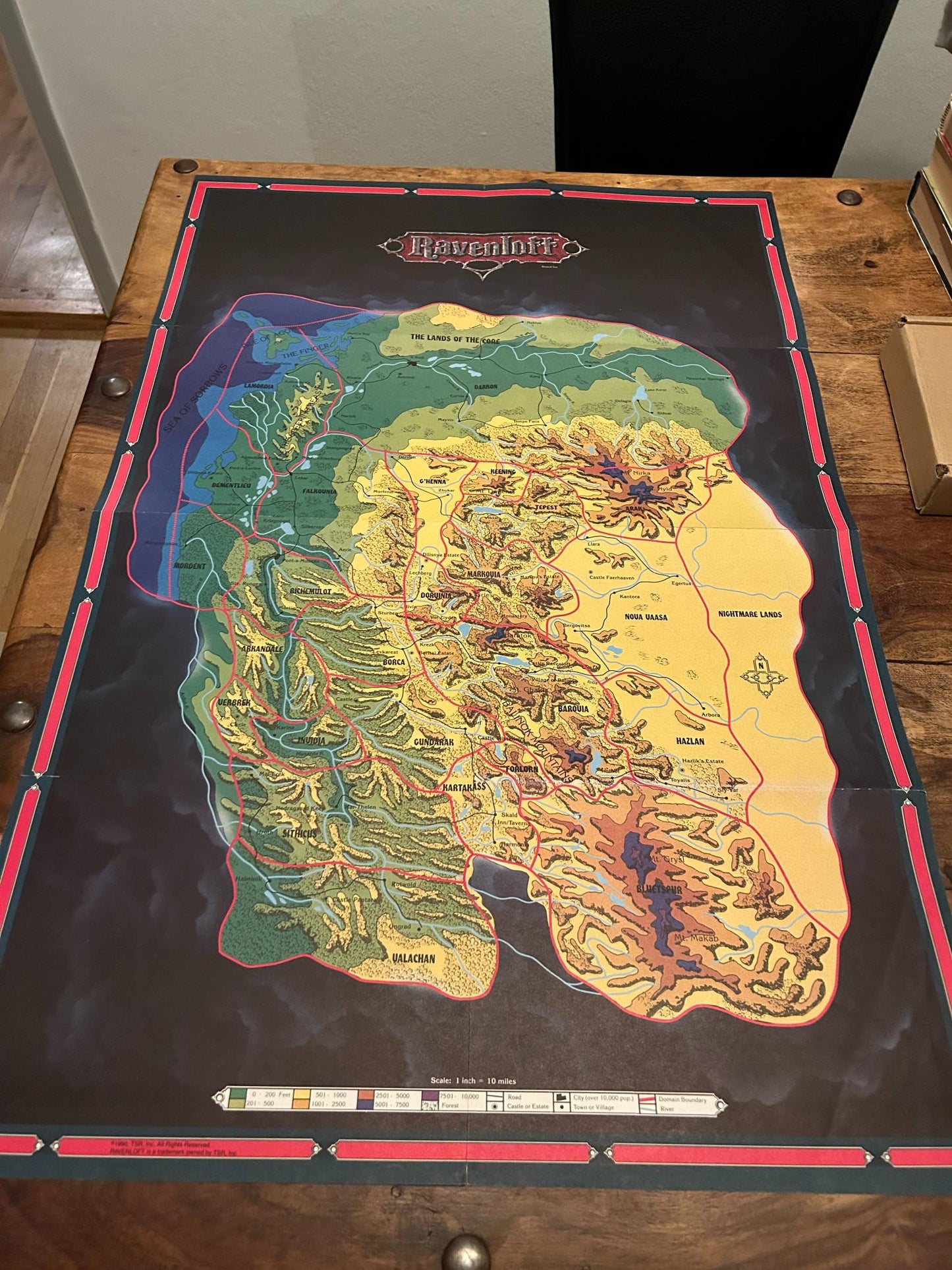 AD&D Ravenloft Realm of Terror Map TSR 1053 AD&D 1990