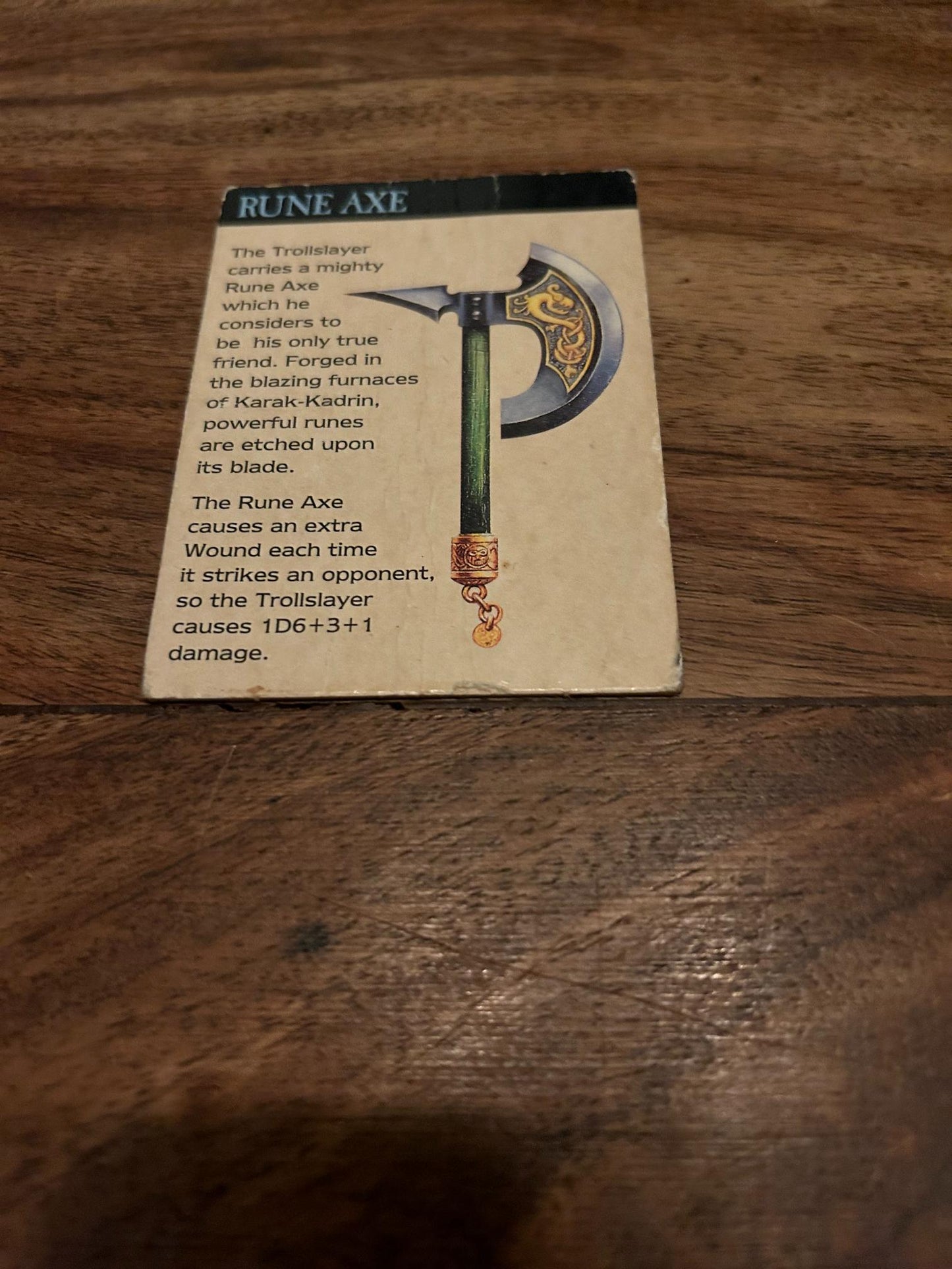 Warhammer Quest Dwarf Trollslayer Rune Axe Card Games Workshop