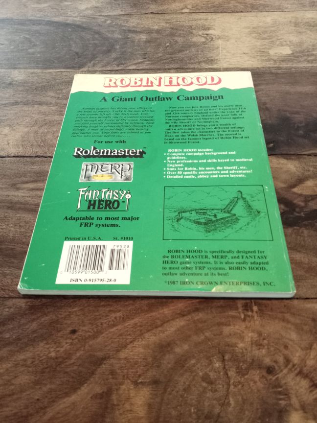 Rolemaster Robin Hood the Role Playing Campaign I.C.E. #1010 MERP Fantasy Hero 1987
