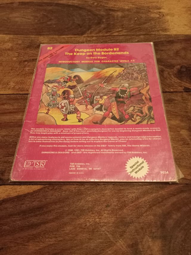 D&D The Keep on the Borderlands Module B2 Gary Gygax Dungeons & Dragons TSR 1981