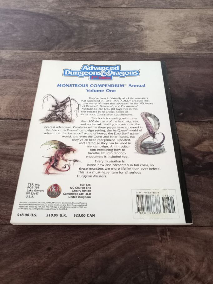 Monstrous Compendium Annual #1 TSR 2145 AD&D 1994