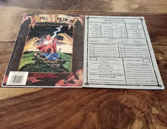 Ars Magica Parma Fabula Storyguide's Screen w/Character Sheet White Wolf 1996