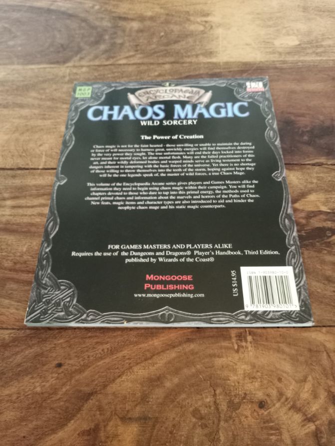 Chaos Magic Wild Sorcery Encyclopaedia Arcane d20 Mongoose Publishing 2001