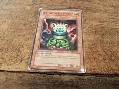 greed yugioh card Chaos he/she takes 500 points of damage during the End Phase for each card drawn by the card effect. Yugioh Pot of Greed LCJW-EN061