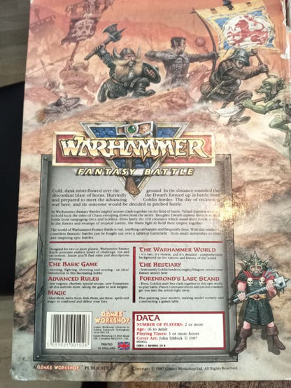 Warhammer Fantasy Battles 3rd Edition Hardcover Games Workshop 1987