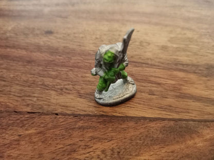 Orc Fighter With Polearm Metal Miniature