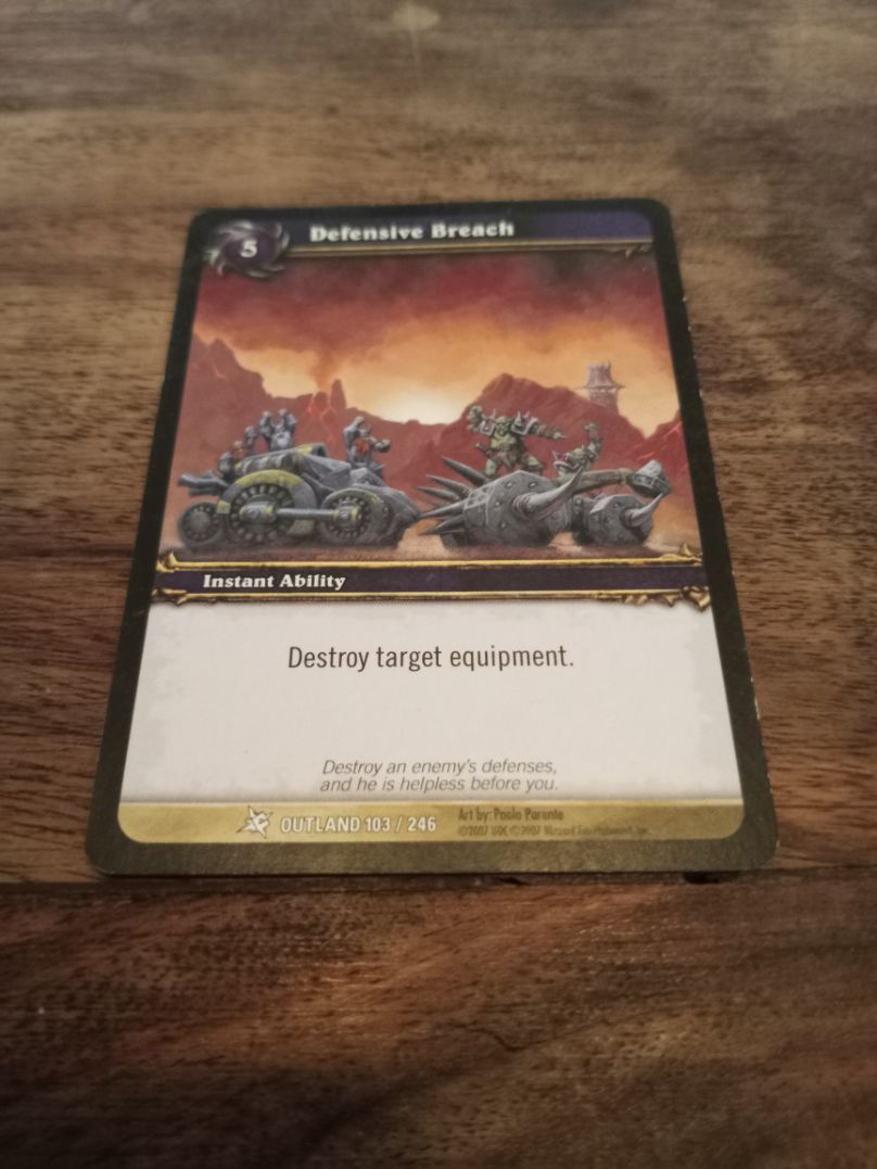 World of Warcraft Defensive Breach Outland Trading Card