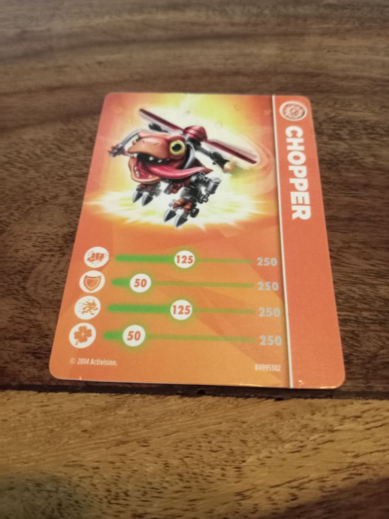 Skylanders Chopper Trading Cards