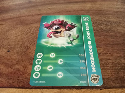 Skylanders Sure Shot Shroomboom Trading Cards