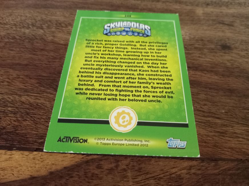 Skylanders Heavy Duty Sprocket Topps 248 Trading Cards