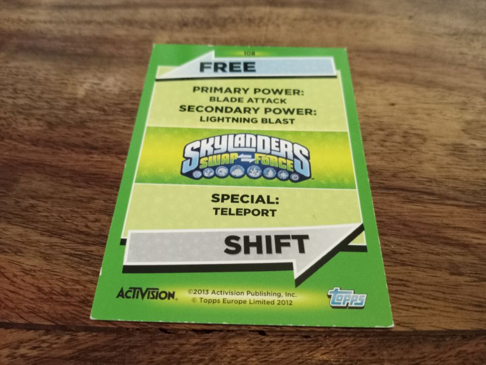 Skylanders Free Shift 108 Topps Trading Cards