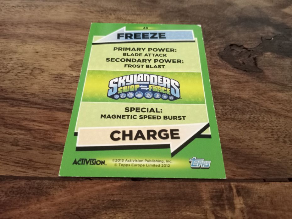 Skylanders Freeze Charge 49 Topps Trading Cards