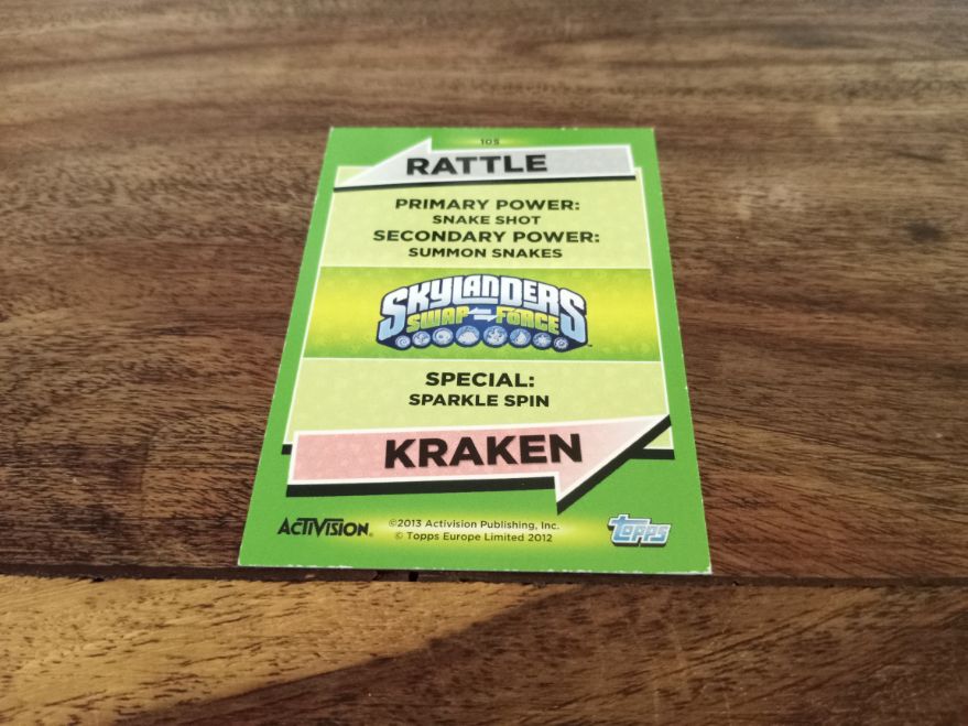 Skylanders Rattle Kraken 105 Topps Trading Cards