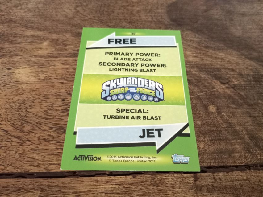 Skylanders Free Jet 119 Topps Trading Cards