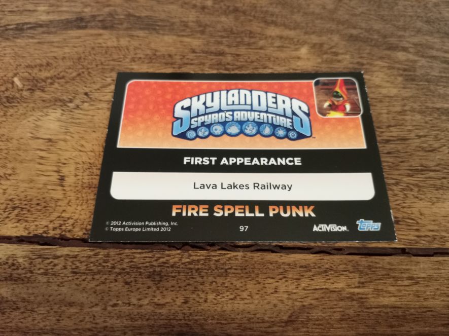 Skylanders Fire Spell Punk 97 Topps Trading Cards