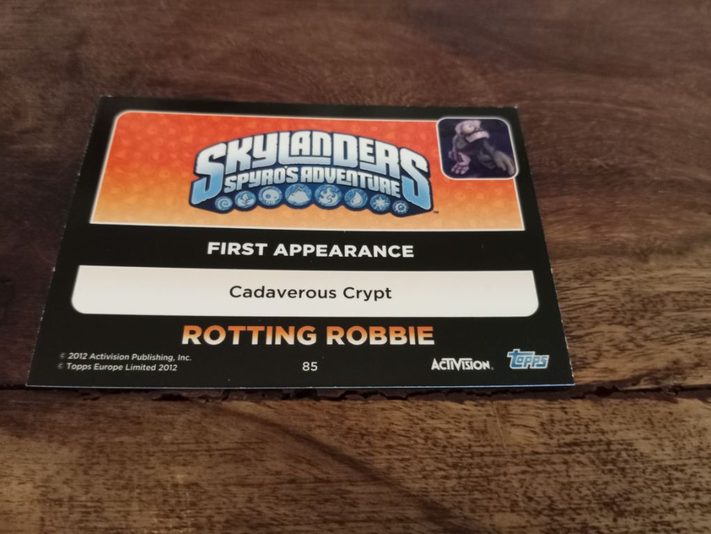 Skylanders Rotting Robbie 85 Topps Trading Cards