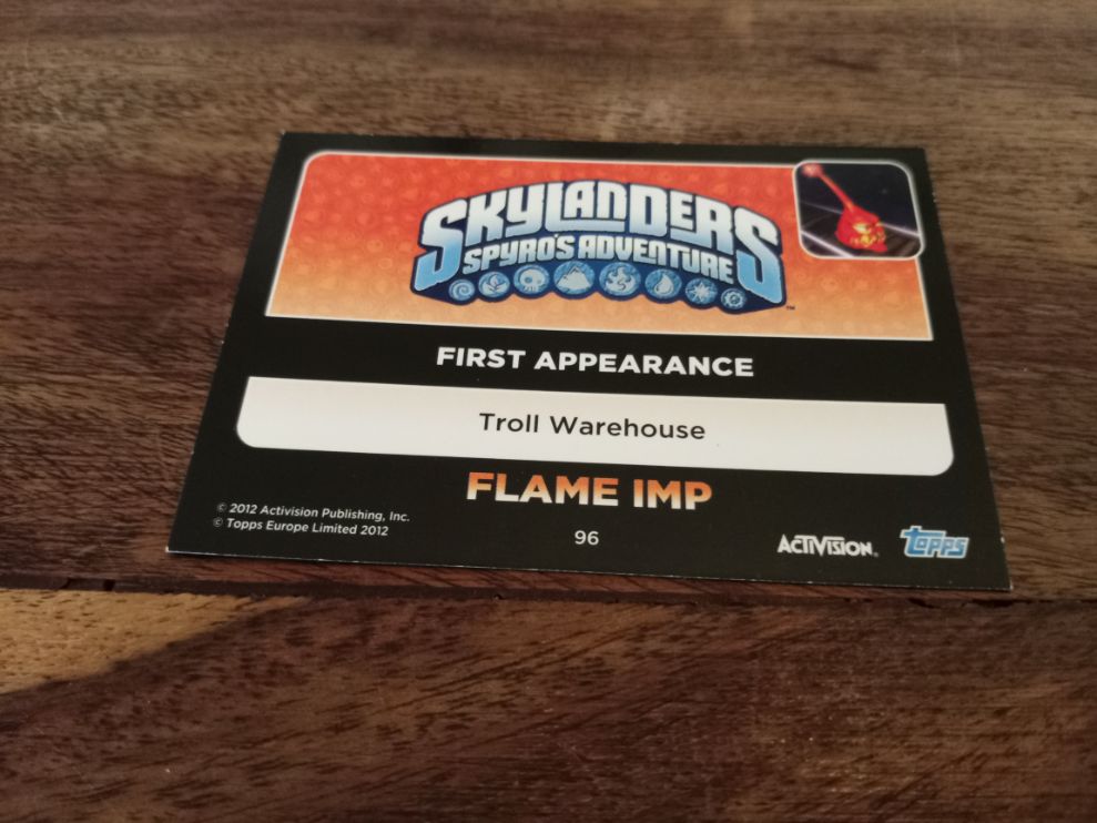 Skylanders Flame Imp 96 Topps Trading Cards