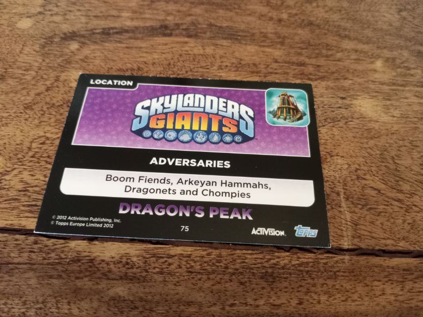 Skylanders Dragon's Peak 75 Topps Trading Cards