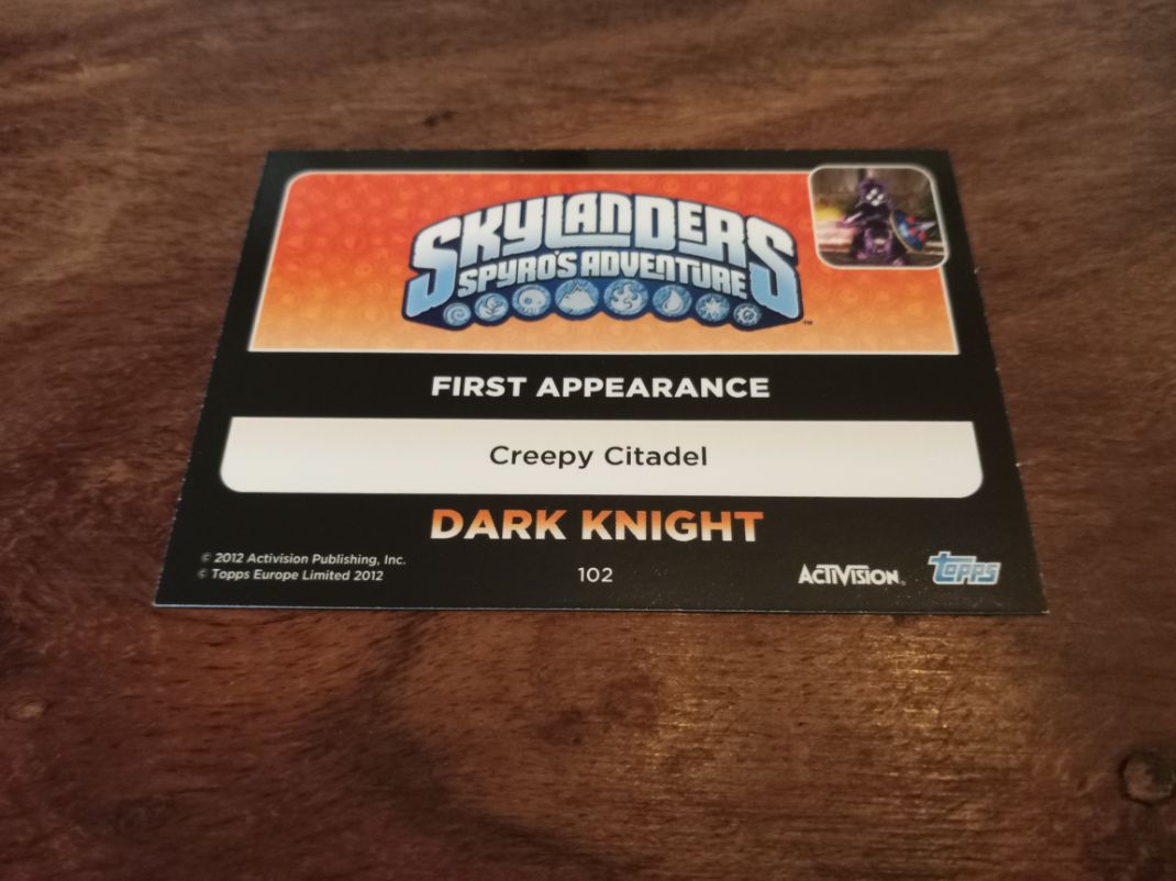 Skylanders Dark Knight 102 Topps Trading Cards