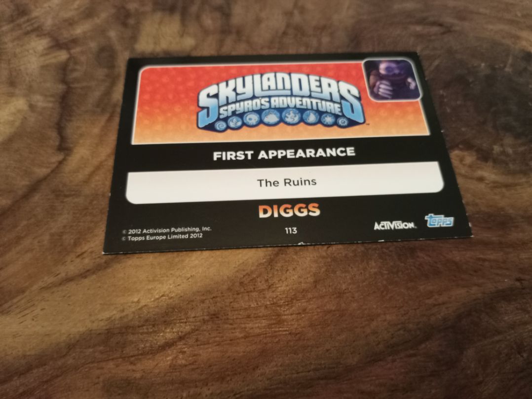 Skylanders Diggs 113 Topps Trading Cards