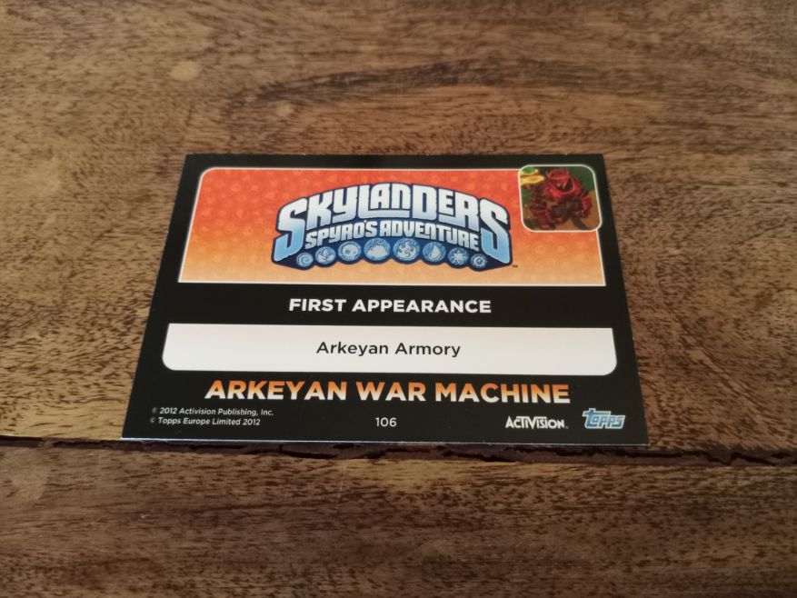 Skylanders Arkeyan War Machine 106 Topps Trading Cards