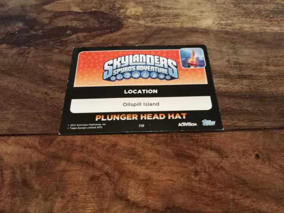 Skylanders Plunger Head Hat 119 Topps Trading Cards