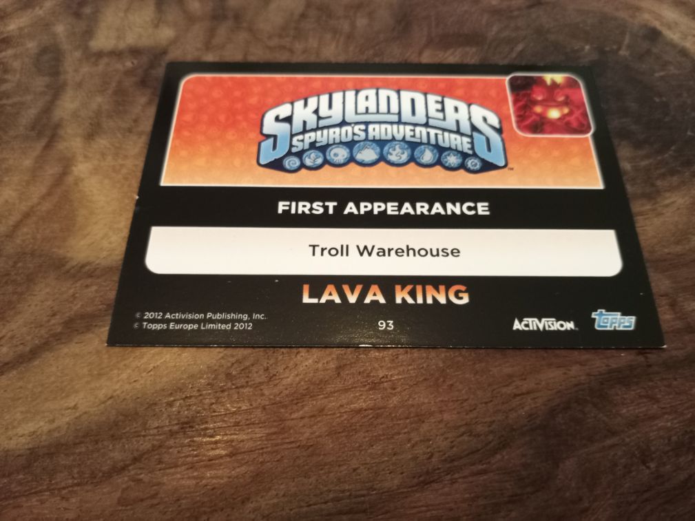 Skylanders Lava King 93 Topps Trading Cards