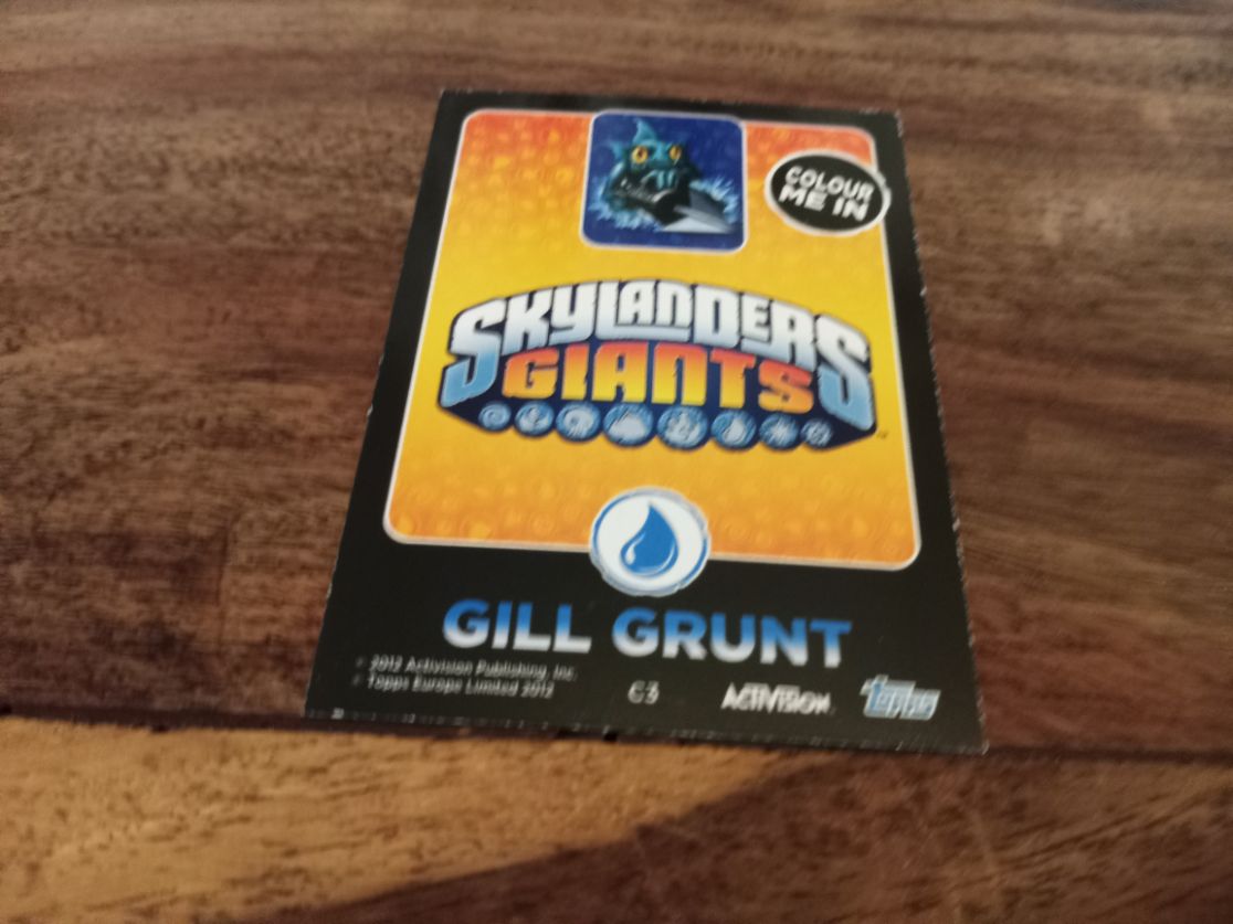 Skylanders Grunt C3 Topps Trading Cards