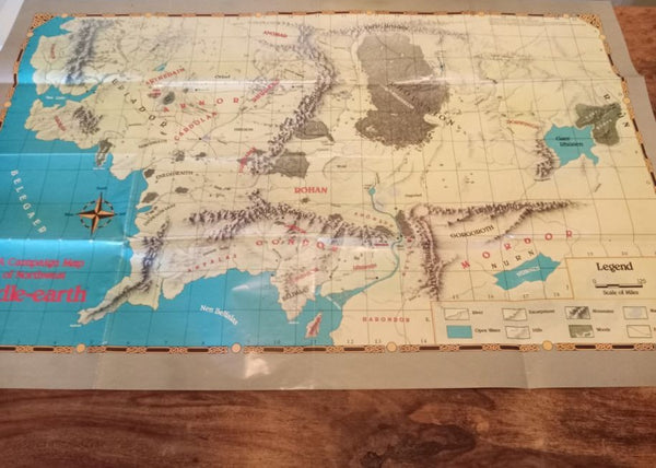 Middle Earth Poster Map MERP 1st Ed I.C.E. 1989